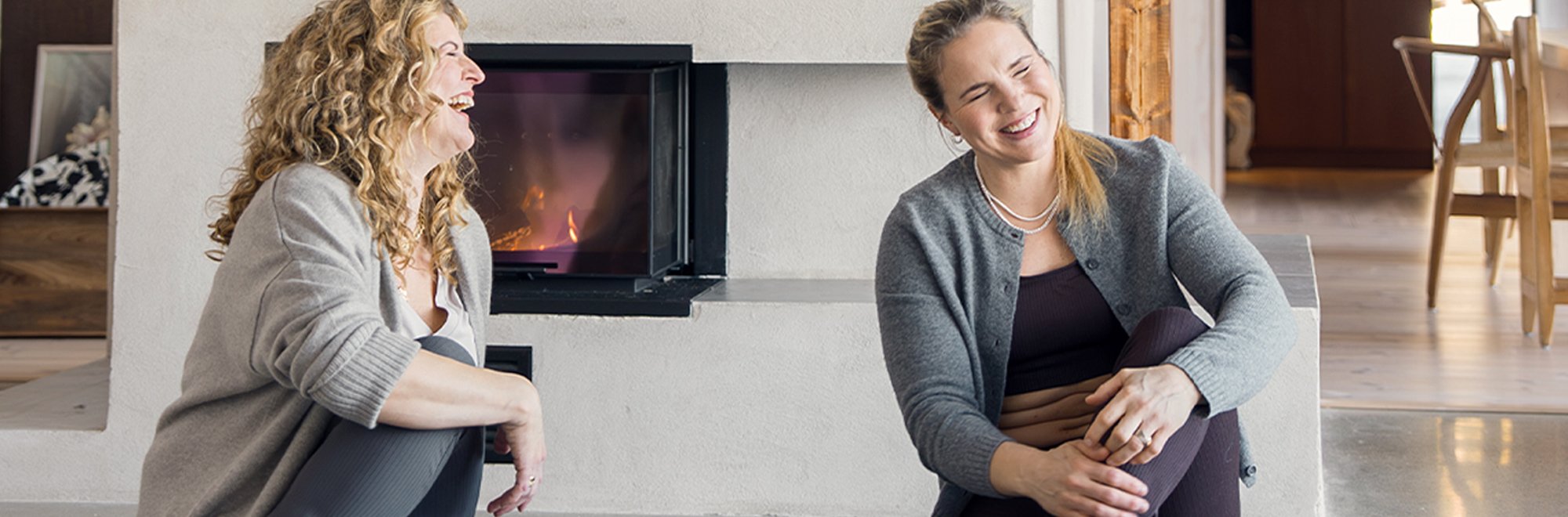 I balans med Anja och Filippa - Mitt i livet Anja Pärson och Filippa som skrattar